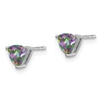 14k White Gold 5mm Trillion Mystic Fire Topaz Post Earrings - Image 2