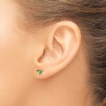 14k White Gold Trillion Peridot Earrings - Image 3