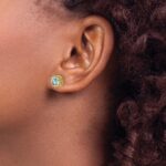 10k Cushion Blue Topaz Earrings - Image 3