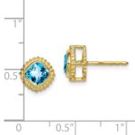 10k Cushion Blue Topaz Earrings - Image 4