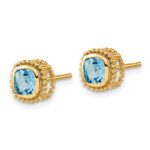 14k Cushion Blue Topaz Earrings - Image 2