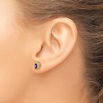 14k Oval Amethyst Post Earrings - Image 3