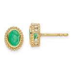 14k 5x3mm Oval Emerald Post Earrings