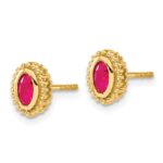 14k 5x3mm Oval Ruby Post Earrings - Image 2
