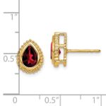 14k Pear Garnet Post Earrings - Image 4