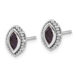 14k White Gold 6x3mm Marquise Sapphire Post Earrings - Image 2