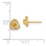 14k 3mm Round November/Citrine Triangle Post Earrings - Image 4