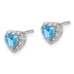 Sterling Silver Rhodium-plated Blue Topaz and Diamond Earrings - Image 2