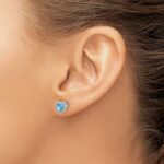 Sterling Silver Rhodium-plated Blue Topaz and Diamond Earrings - Image 3