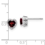 Sterling Silver Rhodium-plated Garnet and Diamond Earrings - Image 4
