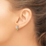 Sterling Silver Rhodium-plated Citrine and Diamond Earrings - Image 3