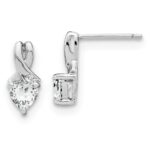 Sterling Silver Rhodium-plated White Topaz and Diamond Earrings