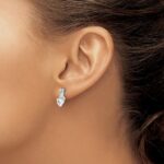 Sterling Silver Rhodium-plated White Topaz and Diamond Earrings - Image 3