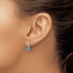 14k White Gold Turquoise Earrings - Image 3