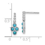 14k White Gold Turquoise Earrings - Image 4