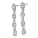 14k White Gold 3/4 carat Lab Grown Diamond VS/SI+ G+ Complete Dangle Teardrop Post Earrings - Image 2