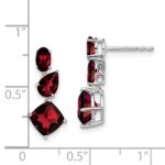 14k White Gold Garnet Dangle Earrings - Image 4