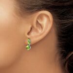 14k White Gold Peridot Dangle Earrings - Image 3