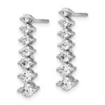 14k White Gold 1 1/2 carat Lab Grown Diamond VS/SI+ G+ Complete Graduating Drop Post Earrings - Image 2