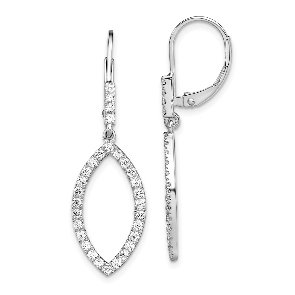 EM7957-070-WAA.jpg 14k White Gold 3/4 carat Lab Grown Diamond VS/SI+ G+ Complete Fashion Dangle Leverback Earrings - Image 1