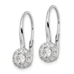 14k White Gold 1 carat Lab Grown Diamond VS/SI+ G+ Complete Drop Leverback Earrings - Image 2
