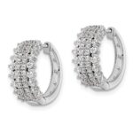 14k White Gold 1 carat Lab Grown Diamond VS/SI+ G+ Complete Hinged Hoop Earrings - Image 2