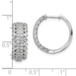 14k White Gold 1 1/2 carat Lab Grown Diamond VS/SI+ G+ Complete Hinged Hoop Earrings - Image 4
