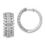 14k White Gold 2 carat Lab Grown Diamond VS/SI+ G+ Complete Hinged Hoop Earrings