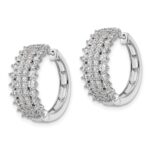 14k White Gold 2 carat Lab Grown Diamond VS/SI+ G+ Complete Hinged Hoop Earrings - Image 2