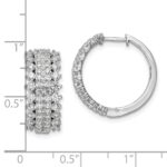 14k White Gold 2 carat Lab Grown Diamond VS/SI+ G+ Complete Hinged Hoop Earrings - Image 4
