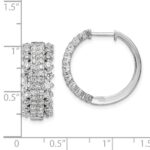 14k White Gold 2 1/2 carat Lab Grown Diamond VS/SI+ G+ Complete Hinged Hoop Earrings - Image 4