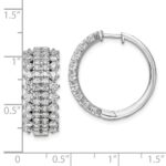 14k White Gold 3 carat Lab Grown Diamond VS/SI+ G+ Complete Hinged Hoop Earrings - Image 4