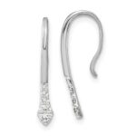 14k White Gold Polished 1/8 carat Diamond Drop Wire Earrings