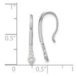 14k White Gold Polished 1/8 carat Diamond Drop Wire Earrings - Image 4