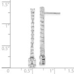 14k White Gold Polished 3/4 carat Diamond Drop Post Earrings - Image 3