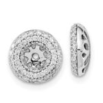 14k White Gold 1/2 carat Diamond Double Circle Earring Jackets