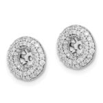 14k White Gold 1/2 carat Diamond Double Circle Earring Jackets - Image 2