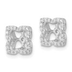 14k White Gold 1/5 carat Diamond Fancy Square Earring Jackets - Image 2