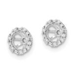 14k White Gold 1/10 carat Diamond Circle Earring Jackets - Image 2