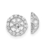 14k White Gold 1/5 carat Diamond Circle Earring Jackets