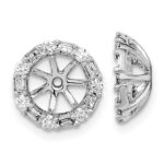 14k White Gold 1/3 carat Diamond Circle Earring Jackets