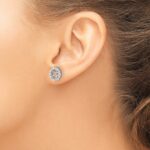 14k White Gold 1/3 carat Diamond Circle Earring Jackets - Image 3