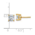 14k 2 carat Certified Lab Grown Diamond VS+ F+ Cushion Complete Four Prong Stud Earrings - Image 4