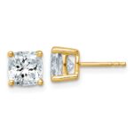 14k 3 carat Lab Grown Diamond VS/SI+ G+ Cushion Complete Four Prong Stud Earrings