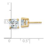 14k 3 carat Lab Grown Diamond VS/SI+ G+ Cushion Complete Four Prong Stud Earrings - Image 4
