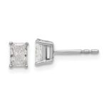 14k White Gold 5/8 carat Lab Grown Diamond VS+ F+ Radiant Complete Four Prong Stud Earrings