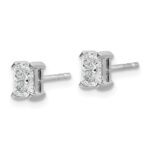14k White Gold 4.8x3.95mm Radiant Earring Mountings - Image 2