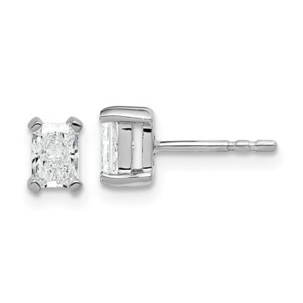 14k White Gold 4.8x3.95mm Radiant Earring Mountings
