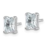 14k White Gold 2 carat Lab Grown Diamond VS/SI+ G+ Radiant Complete Four Prong Stud Earrings - Image 2
