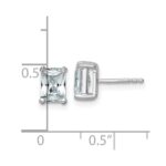 14k White Gold 2 carat Lab Grown Diamond VS/SI+ G+ Radiant Complete Four Prong Stud Earrings - Image 4